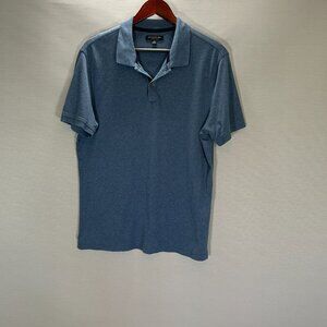 Banana Republic Polo Shirt Mens Large Luxury Touch Blue Cotton Short Sleeve